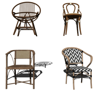 33现代自然风，藤编，编织休闲椅，单椅 su草图模型下载