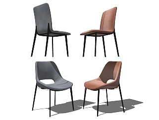 45<em>现代</em>椅子，<em>餐椅</em>，单椅组合su草图模型下载