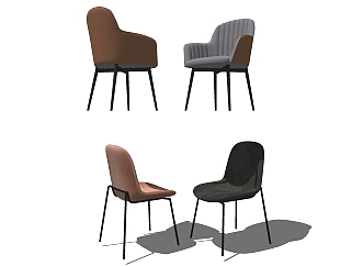 <em>现代</em>椅子，<em>餐椅</em>，单椅 su草图模型下载
