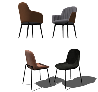 现代椅子，餐椅，单椅 su草图模型下载