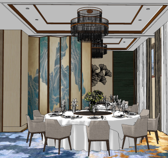 现代餐厅包厢，包间