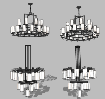 新中式铁艺吊灯