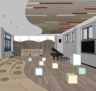 学校儿童音乐教室，钢琴教室