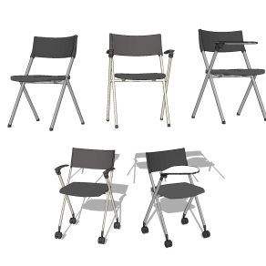 折叠培训椅会议教室椅，办公椅su草图模型下载