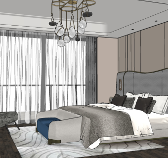 卧室，双人床卧室