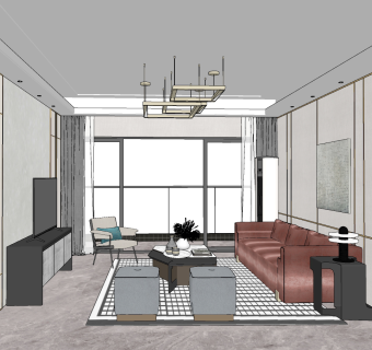 客厅，沙发电视柜