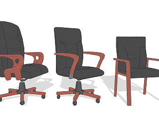 6现代国企政府办公椅家具，大班椅班前椅，会议椅su草图模型下载