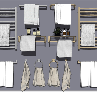 卫浴用品，浴巾架毛巾浴巾，洗漱用品