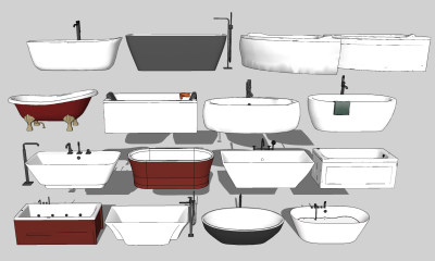 浴缸，外漏浴缸su草图模型下载