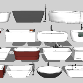 浴缸，外漏浴缸su草图模型下载
