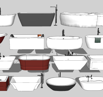 浴缸，外漏浴缸su草图模型下载