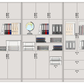 办公室文件柜su草图模型下载