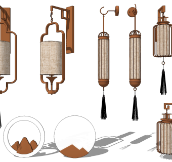 新中式长形遮罩壁灯