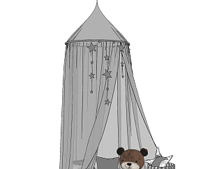 现代儿童帐篷su草图模型下载
