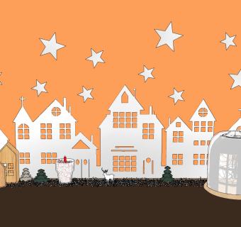 北欧儿童城堡剪纸墙饰摆件su草图模型下载