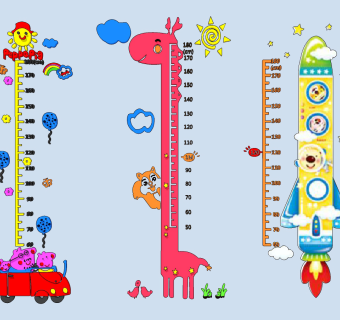 现代儿童墙上测量身高标尺，身高贴su草图模型下载