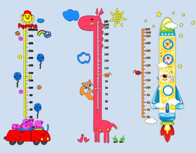 现代儿童墙上测量身高标尺，身高贴su草图模型下载