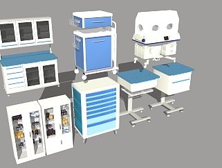 现代医疗药品箱，医疗器材器械su草图模型下载