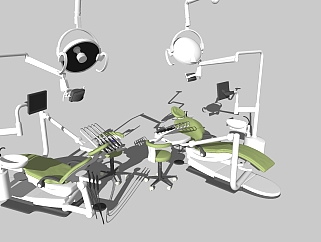 现代医疗设备<em>牙科</em>椅，医疗设备器材su草图模型下载