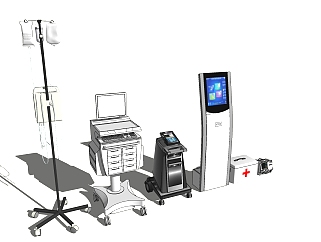 现代医疗<em>器械</em>,医院自动取号机su草图模型下载