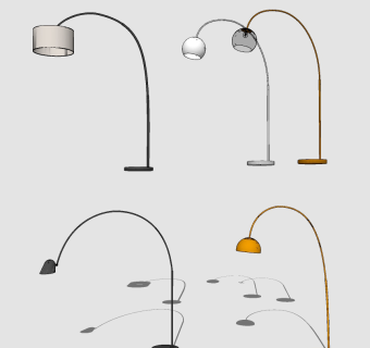 现代落地灯su草图模型下载