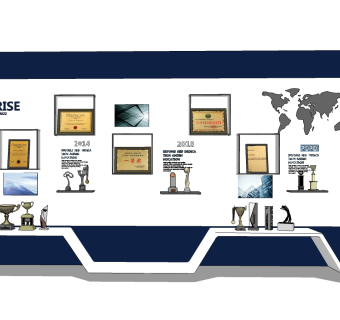 现代公司文化墙su草图模型下载