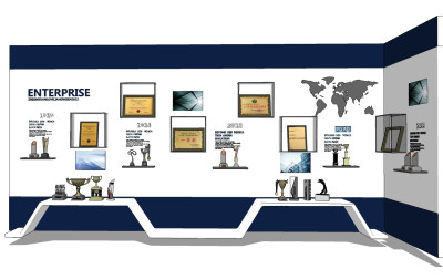 现代公司文化墙su草图模型下载