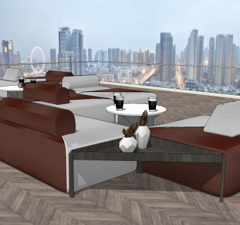 现代异形公共座椅