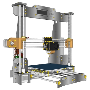 现代3D打印机，工业办公设备su草图模型下载