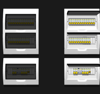 现代电闸表，电表箱，电闸箱子su草图模型下载