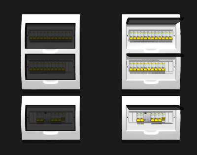 现代电闸表，电表箱，电闸箱子su草图模型下载