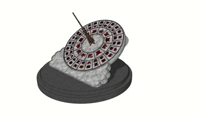 04新中式日晷，时间罗盘su草图模型下载