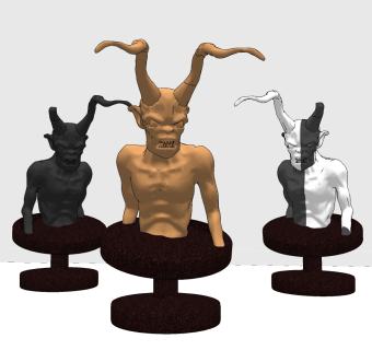 现代个性魔鬼人物抽象装饰品摆件su草图模型下载