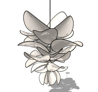 现代抽象花瓣装饰吊灯su草图模型下载