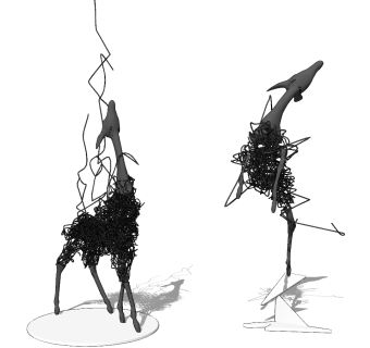 现代鹿雕塑摆件su草图模型下载