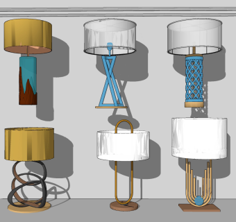 现代新中式壁灯su草图模型下载
