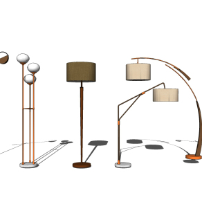 现代落地灯su草图模型下载