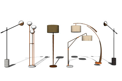 现代落地灯su草图模型下载