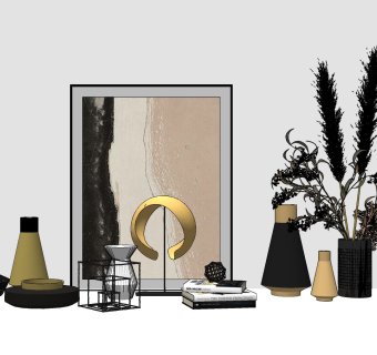 现代饰品摆件，玻璃花瓶