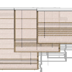 新中式卷帘，罗马帘su草图模型下载