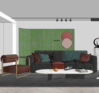 现代沙发su草图模型下载