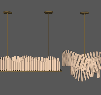 新中式水晶吊灯su草图模型下载