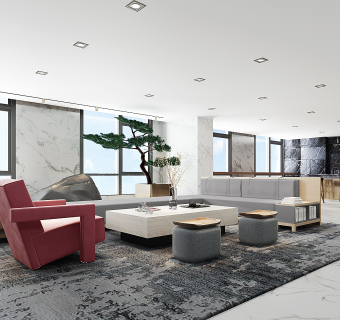 现代客厅su草图模型下载