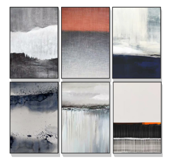 现代山水挂画su草图模型下载