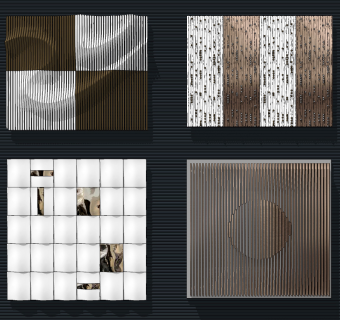 现代墙饰装饰挂件组合su草图模型下载