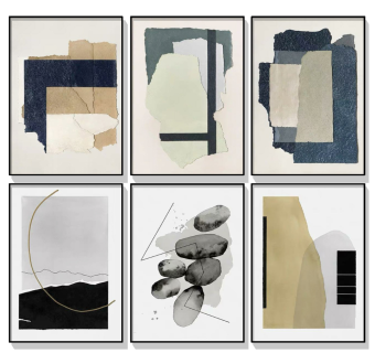 现代抽象装饰画，挂画su草图模型下载