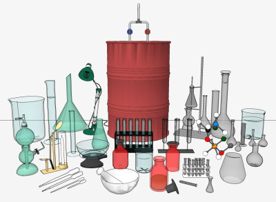 实验用品，医疗器皿su草图模型下载