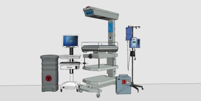 现代医用器材诊疗器械su草图模型下载