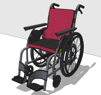 现代轮椅su草图模型下载