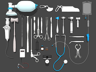 <em>现代</em>手术<em>刀</em>医疗器材设备组合su草图模型下载